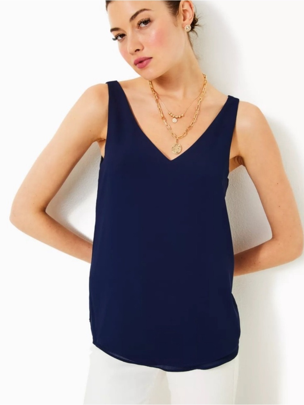 Lilly Pulitzer Florin Reversible Tank Top True Navy M